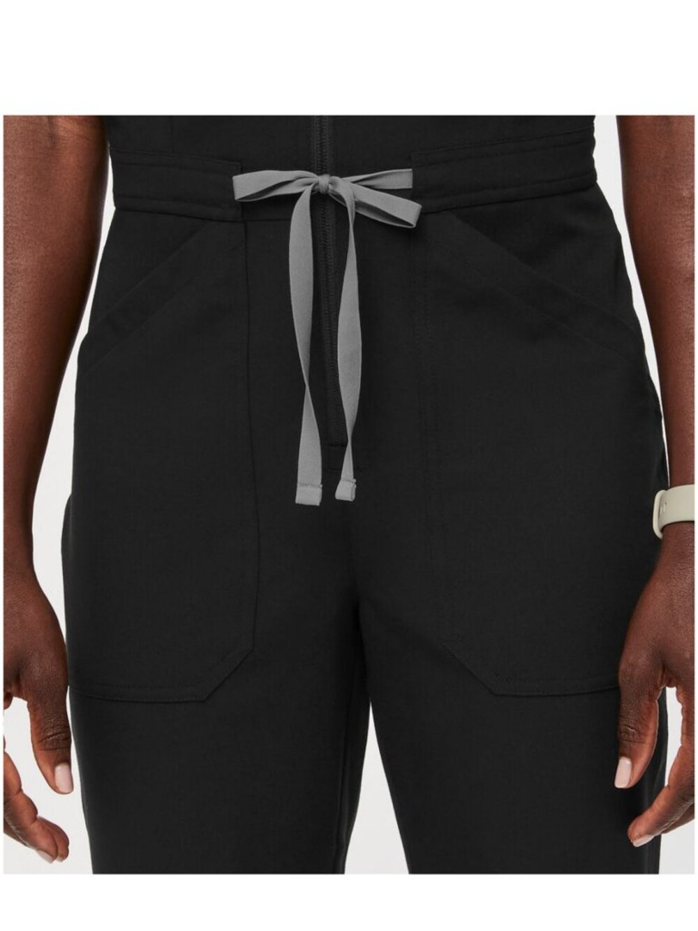 Figs Catarina straight leg Scrubs Jumpsuit black M medium ScrubJumpsuit - Picture 3 of 11